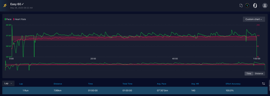 Data HR saat easy run